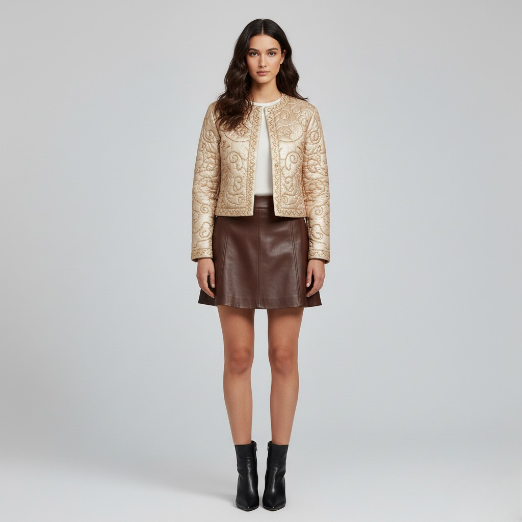 Women's Embroidered Quilted Jacket