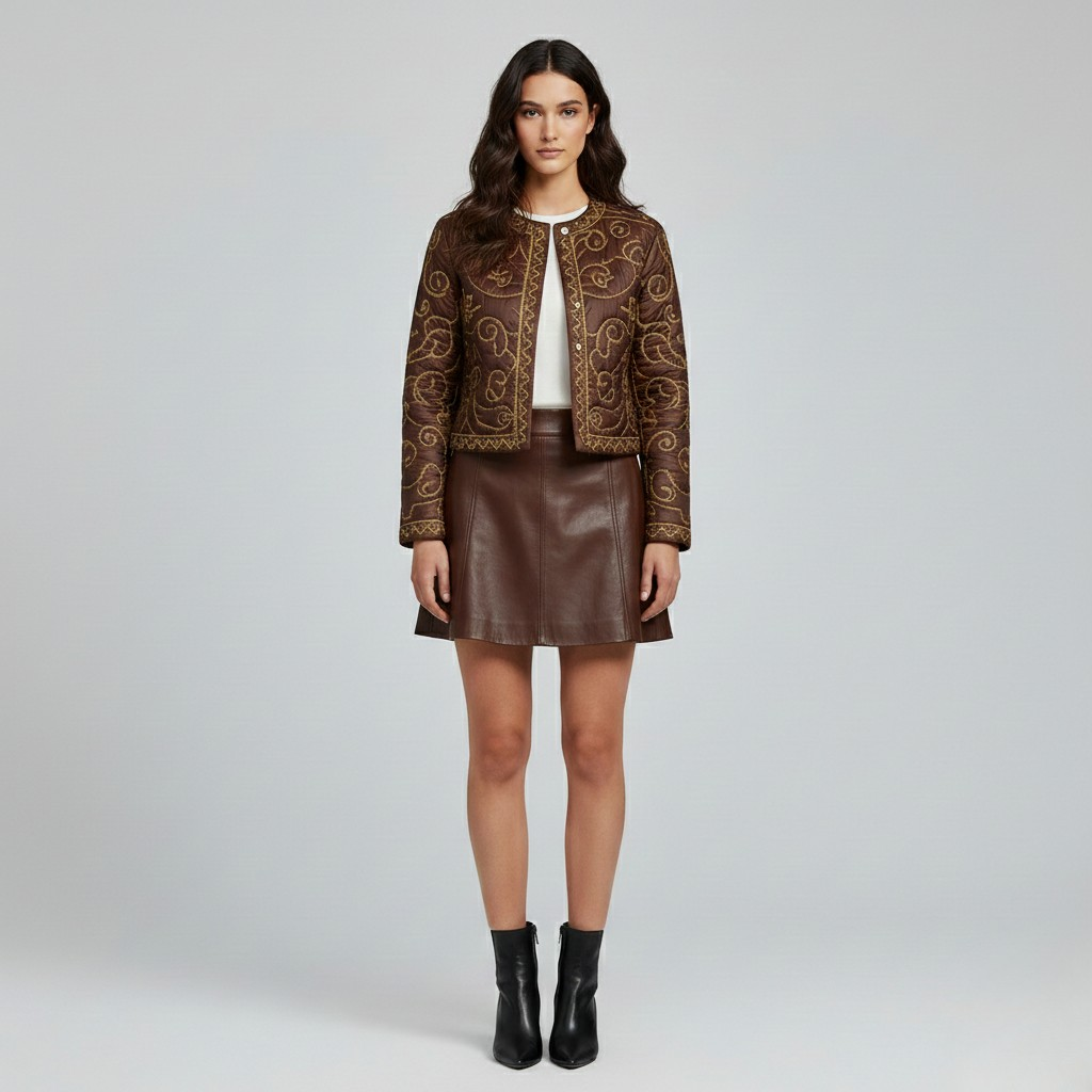 Women's Embroidered Quilted Jacket