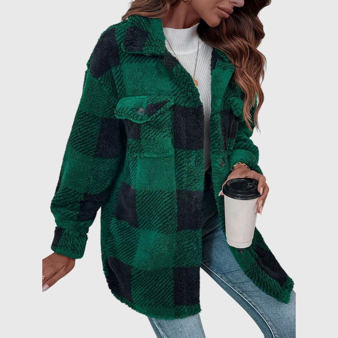Selina – Stylish Checked Button-Down Jacket