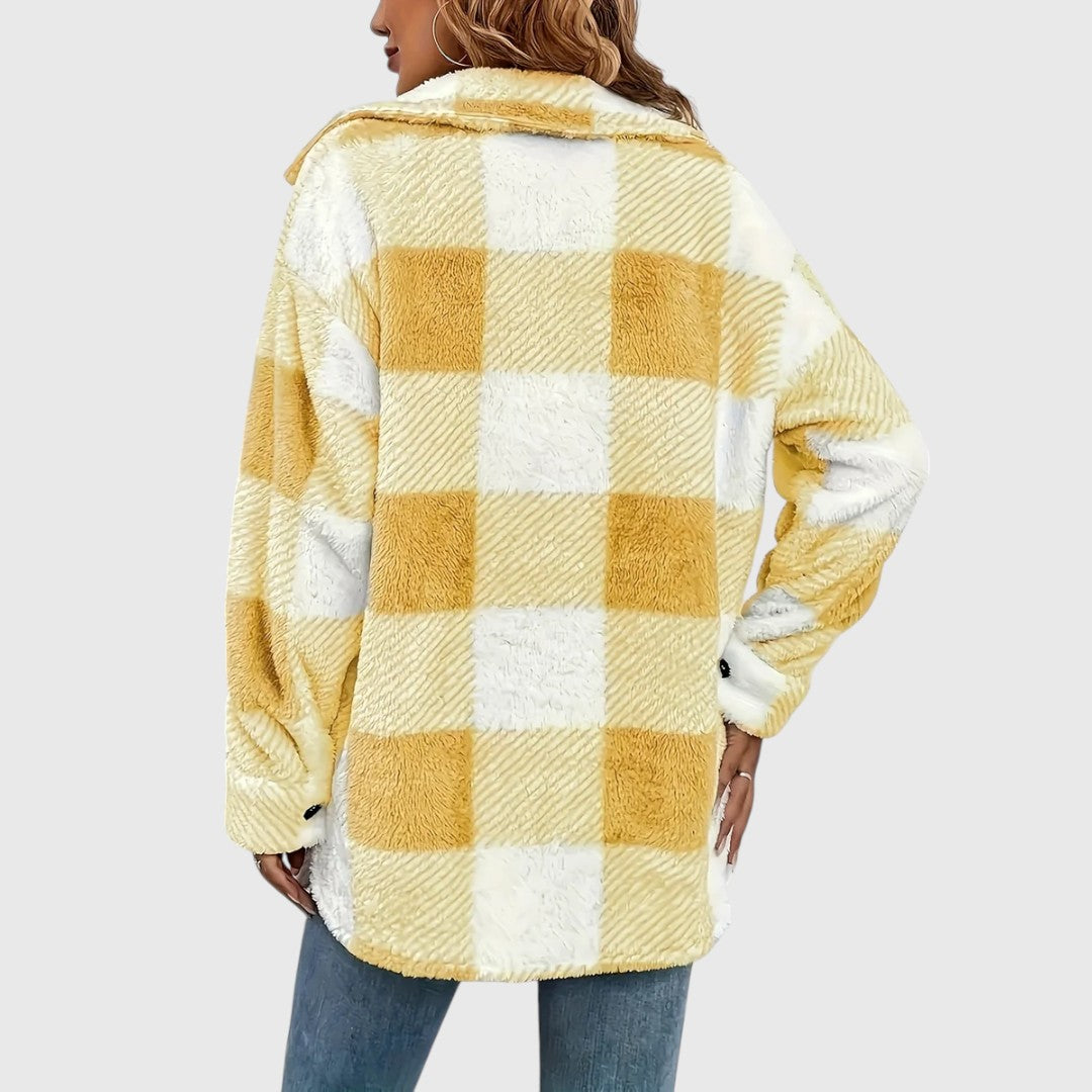 Selina – Stylish Checked Button-Down Jacket