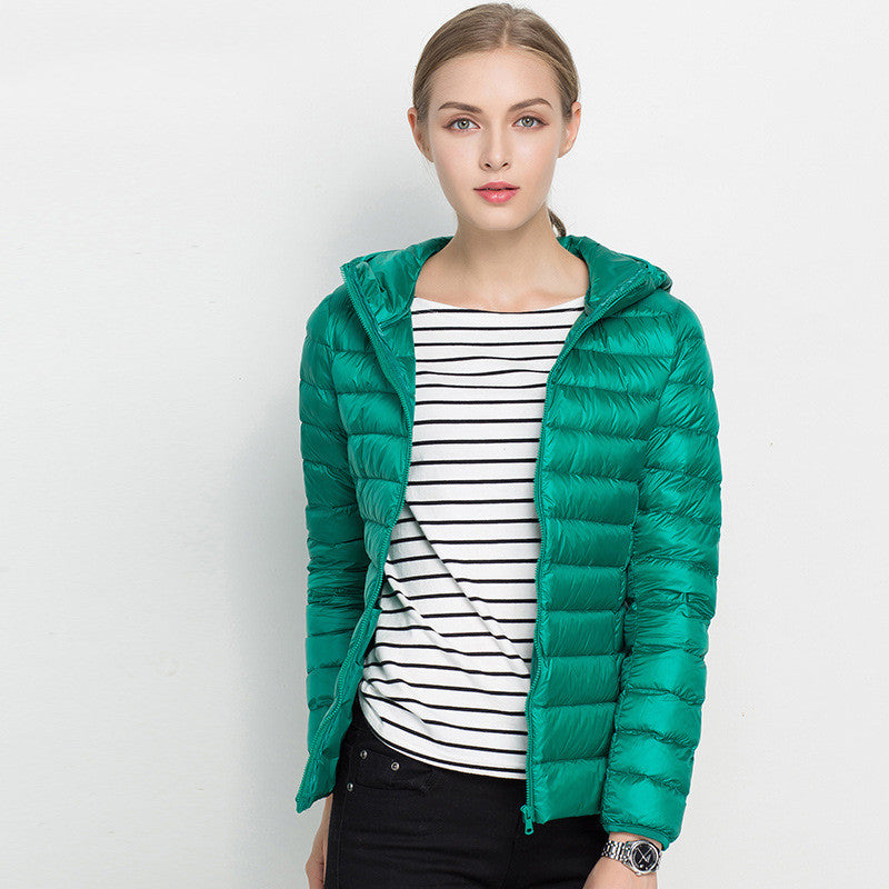 Lightweight Down Jacket for Women Short Hood Super Light - Ideal for Everyday
