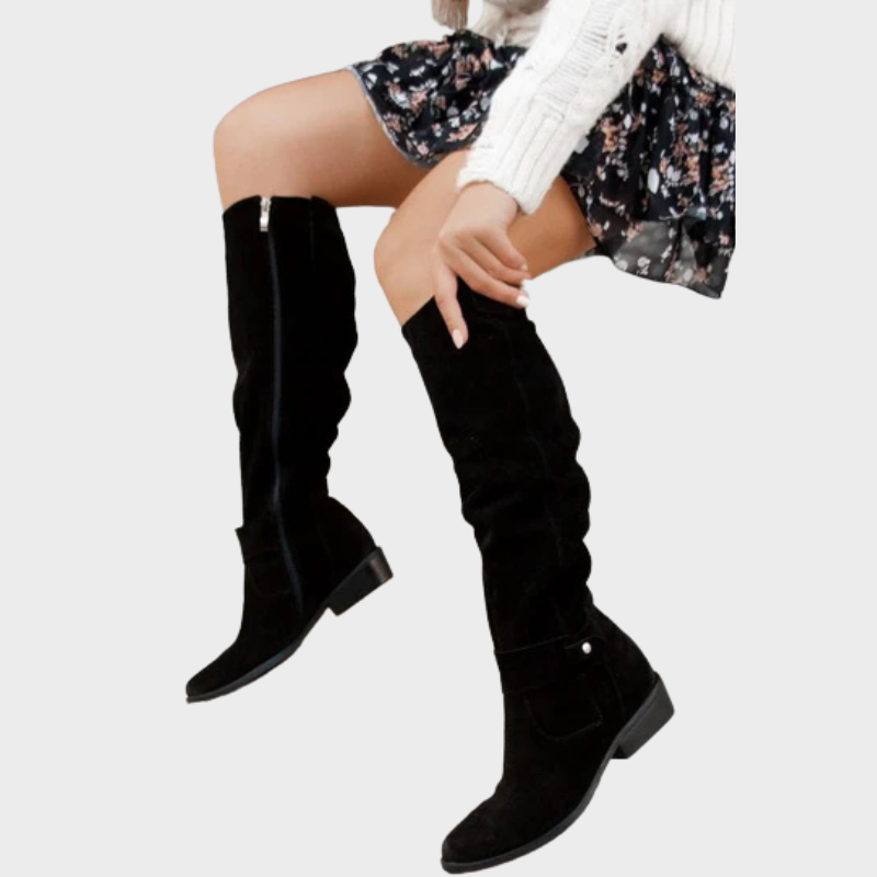 Luna – Knee-High Boots with Buckle