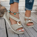 Simone | Flat Sandals with Metal Fastening
