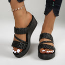 Tresseline™ Woven Wedge Mule in Colourful Design for Summer