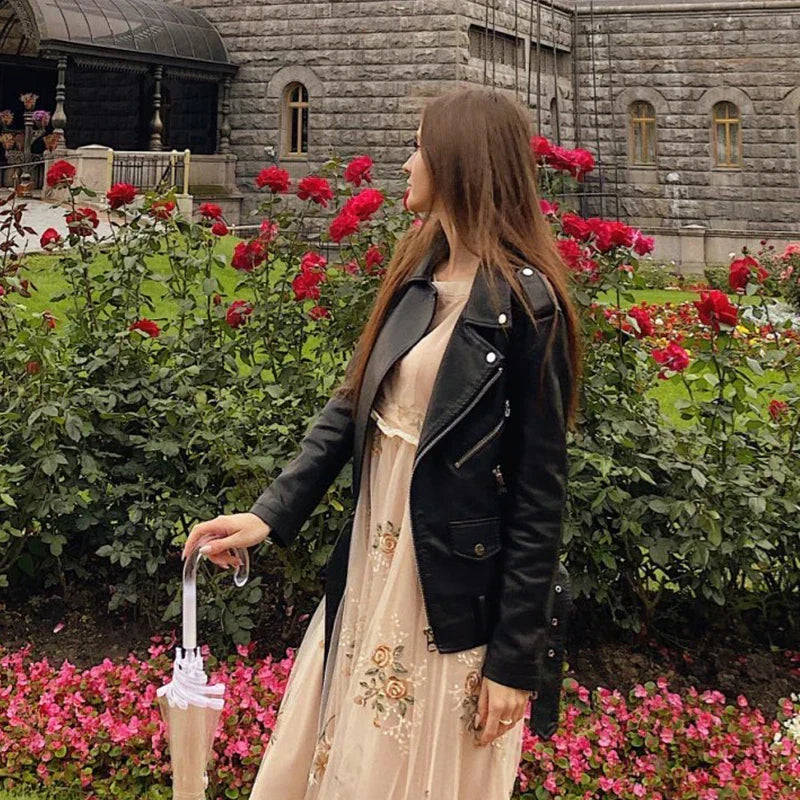 Vintage Motorcycle Jacket for Women | Ideal for Summer and Spring