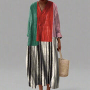Karin™ | Striped Maxi Dress in Colour Block Design