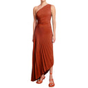 Sylviana - One Shoulder Pleated Midi Dress