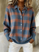 Mira – Checked Knit Blouse