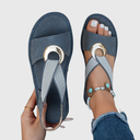 Simone | Flat Sandals with Metal Fastening