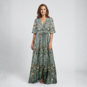 Élodie – Long Floral V-Neck Dress