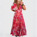 Minelda – Floral Dress with V-Neck
