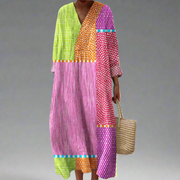 Ruby™ | Maxi Dress with Patchwork and Polka Dots