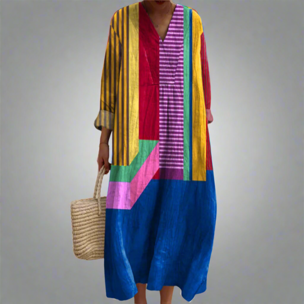 Ruth™ | Airy Maxi Dress with Colour Block Design