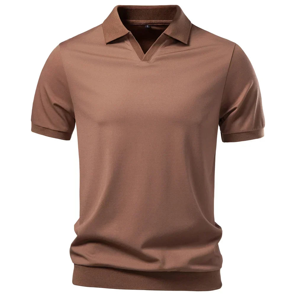 FRANK™ | ATMUNGSAKTIVES POLOSHIRT MIT V-AUSSCHNITT
