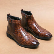 Dylan | Ankle Boots with Buckle in Synthetic Leather