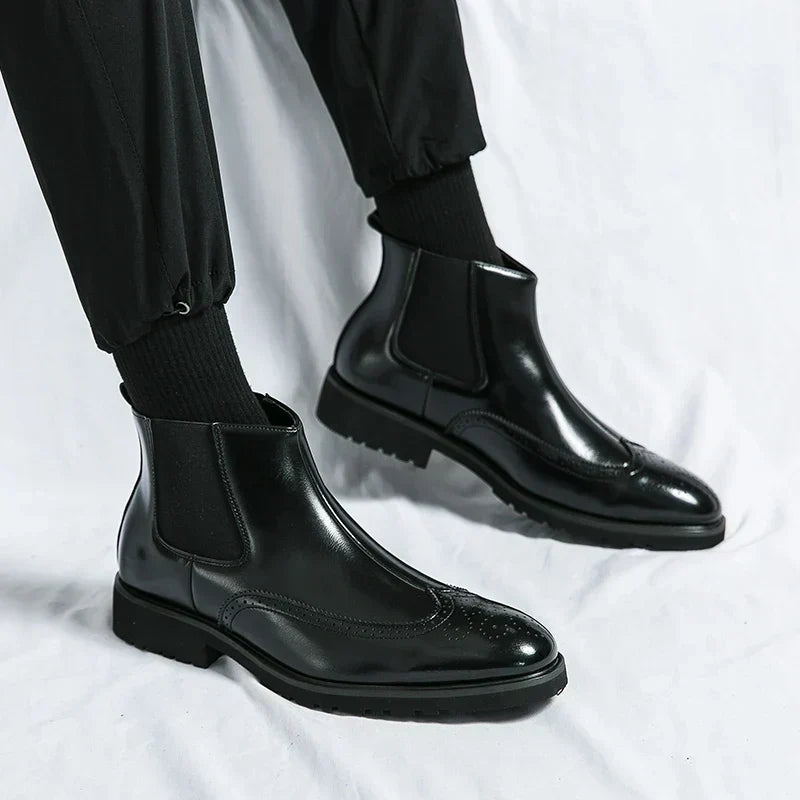 Dwight | Faux Leather Chelsea Boots