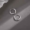 Sterling Silver Round Inlay Earrings