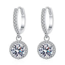 Sterling Silver 1 Carat Moissanite Earrings