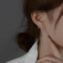 Sterling Silver Round Inlay Earrings