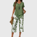 Avy™ | Casual Two-Piece Set with Leaf Print