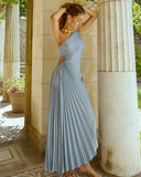 Delfina - Satin One-Shoulder Pleated Evening Dress