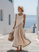 SOLEIA | ROUND-NECK MAXI DRESS