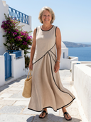 SOLEIA | MAXI DRESS WITH ROUND NECKLINE