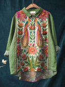 Lina Vibrant Floral Embroidery Shirt