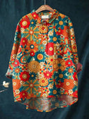 Lina Vibrant Floral Embroidery Shirt