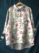 Lina | Vibrant Floral Embroidery Shirt