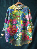 Lina | Vibrant Floral Embroidery Shirt