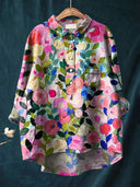 Lina Vibrant Floral Embroidery Shirt