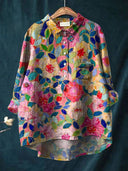 Lina Vibrant Floral Embroidery Shirt