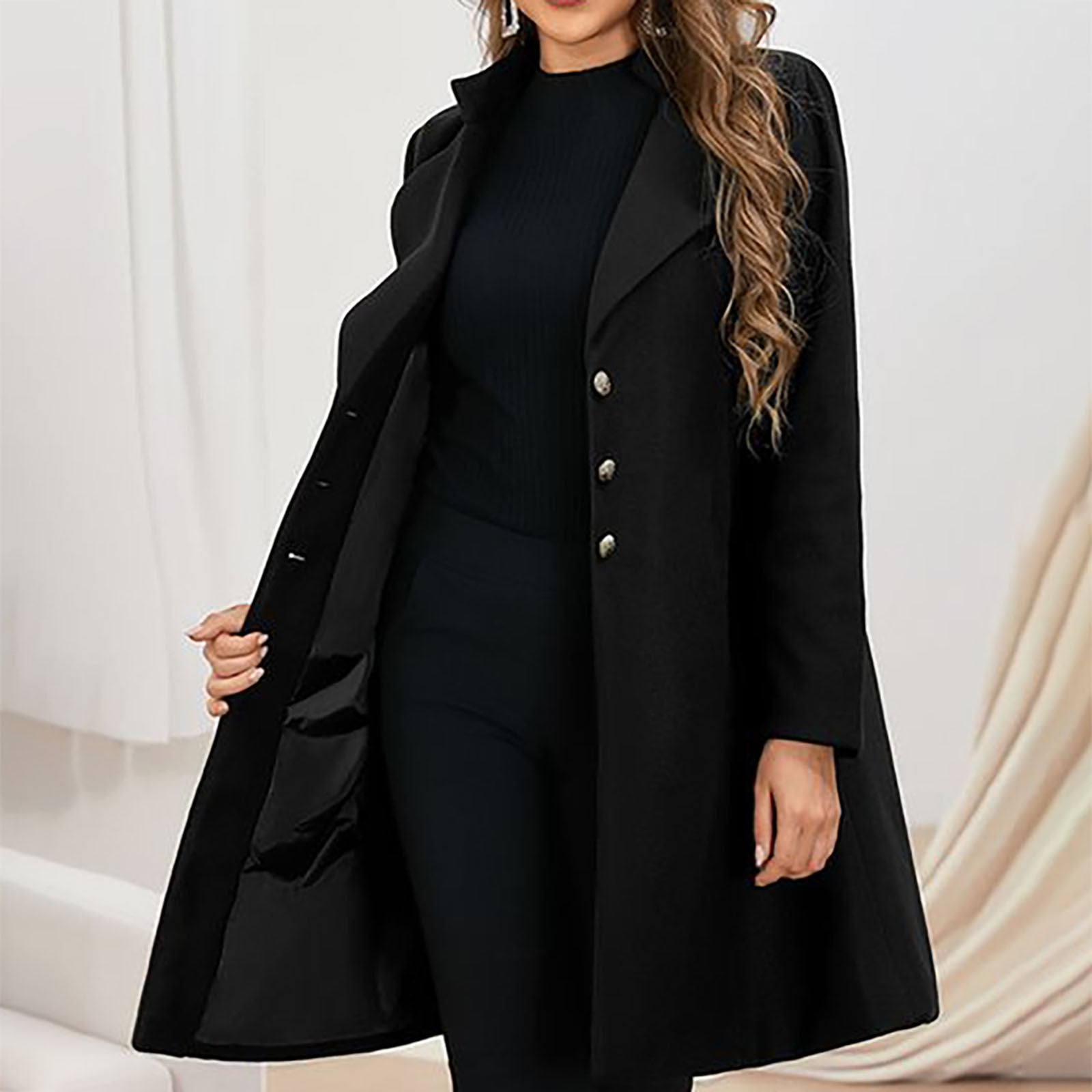 Tailored Women's Jacket Made from High-Quality Italian Wool with Side Pockets | Ideal for Autumn and Winter