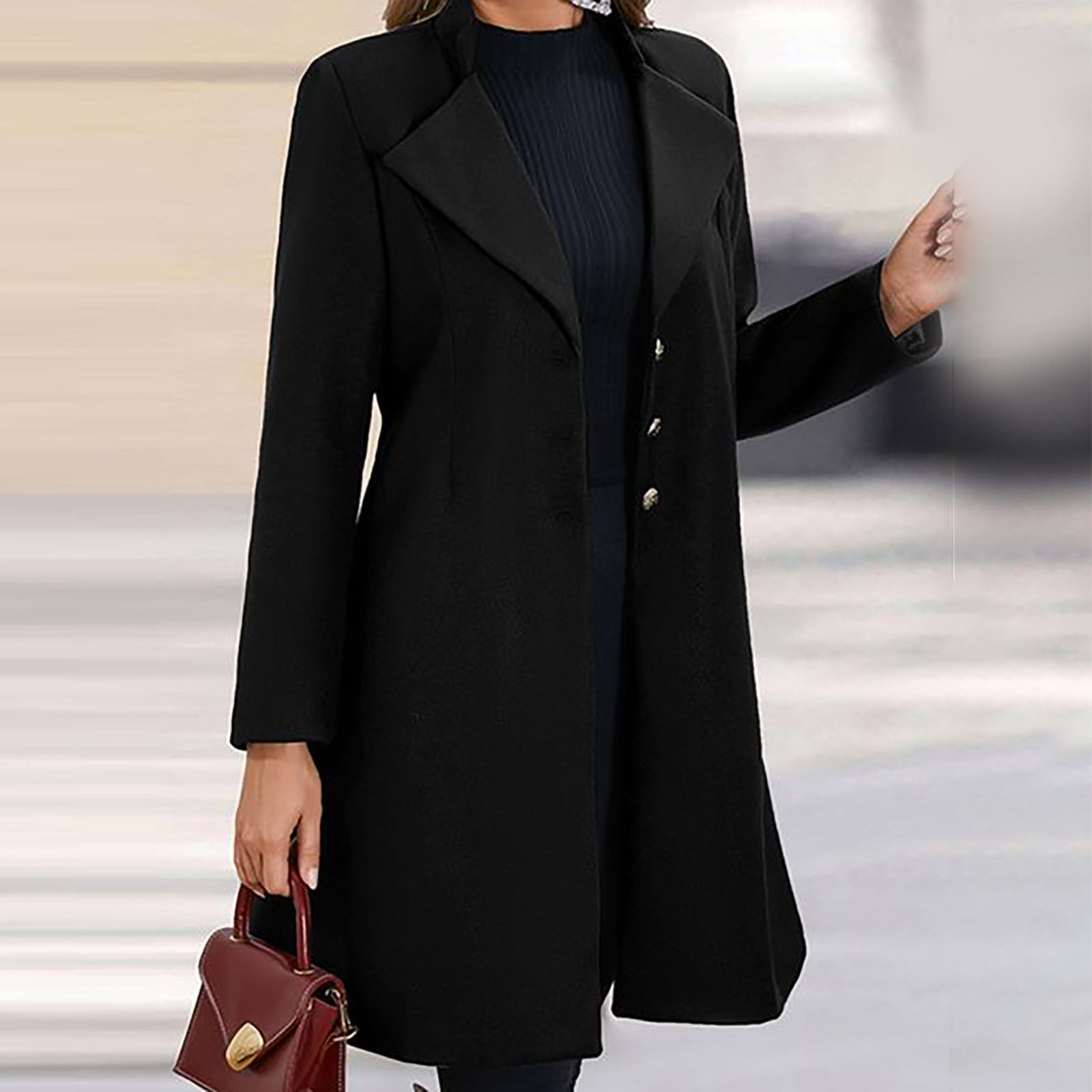Tailored Women's Jacket Made from High-Quality Italian Wool with Side Pockets | Ideal for Autumn and Winter