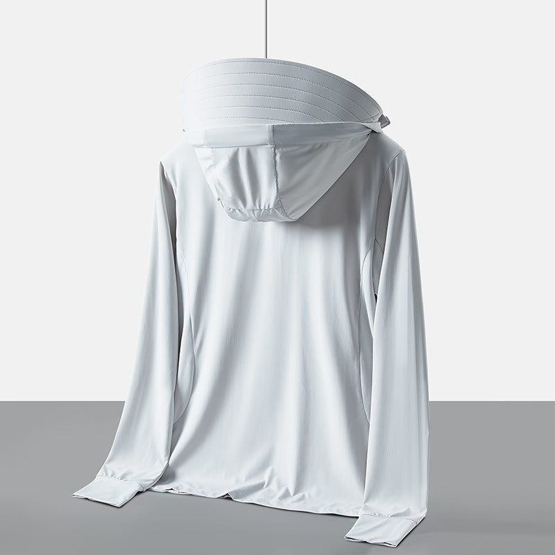 UV Protection Hoodie with Removable Face Shield – Perfect for Summer