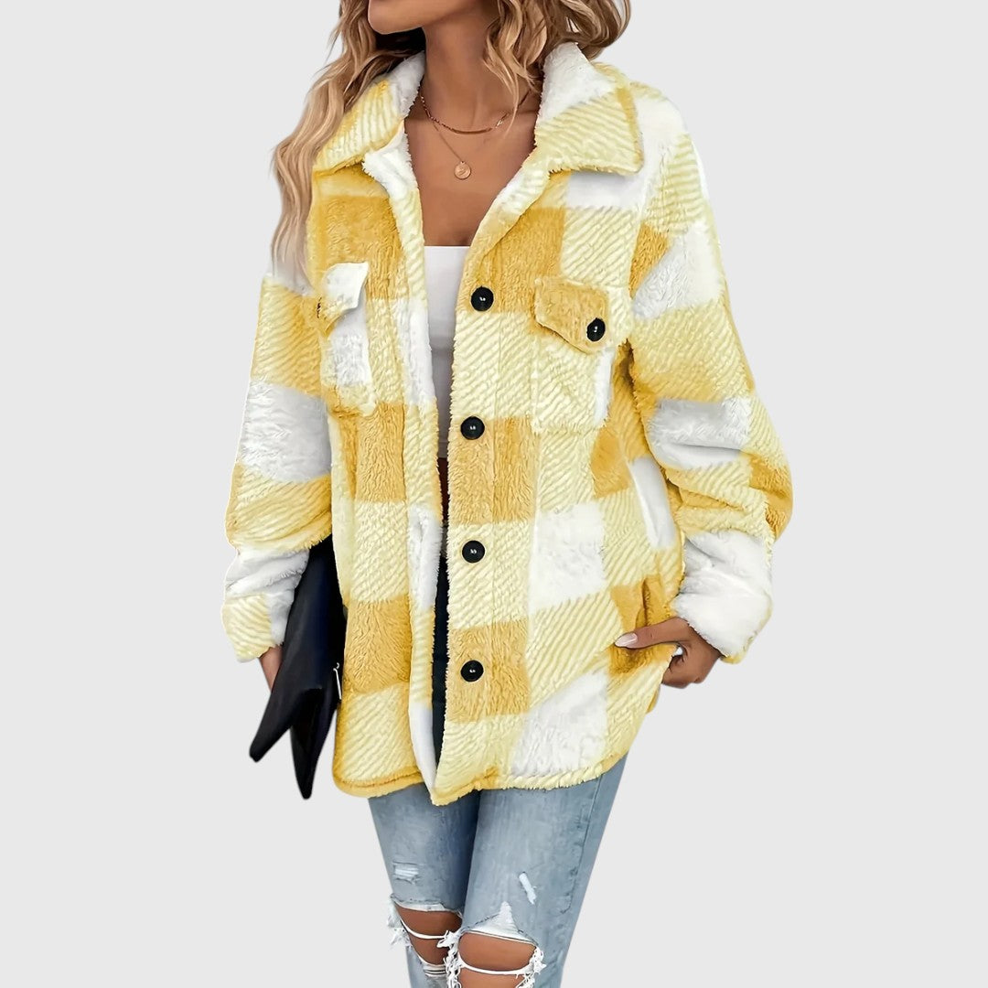 Selina – Stylish Checked Button-Down Jacket