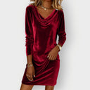 Kathleen | Elegant Velvet Dress with Draping