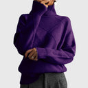 Angela - Modern Geometric Roll-Neck Jumper