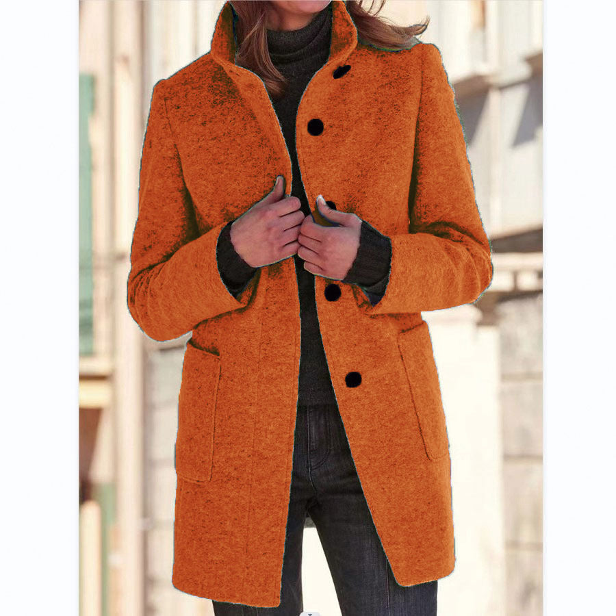 Vintora™ – Retro Women's Windbreaker with Buttons and Stand Collar