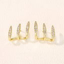 Elegant Rhinestone Three-Claw Earrings