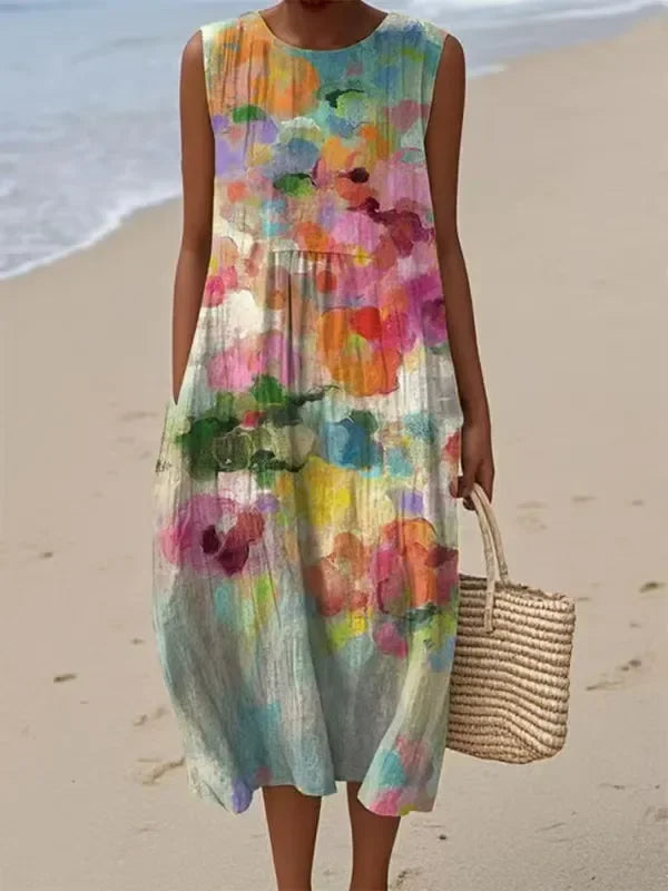 Mirte™ - Versatile Multicoloured Midi Dress