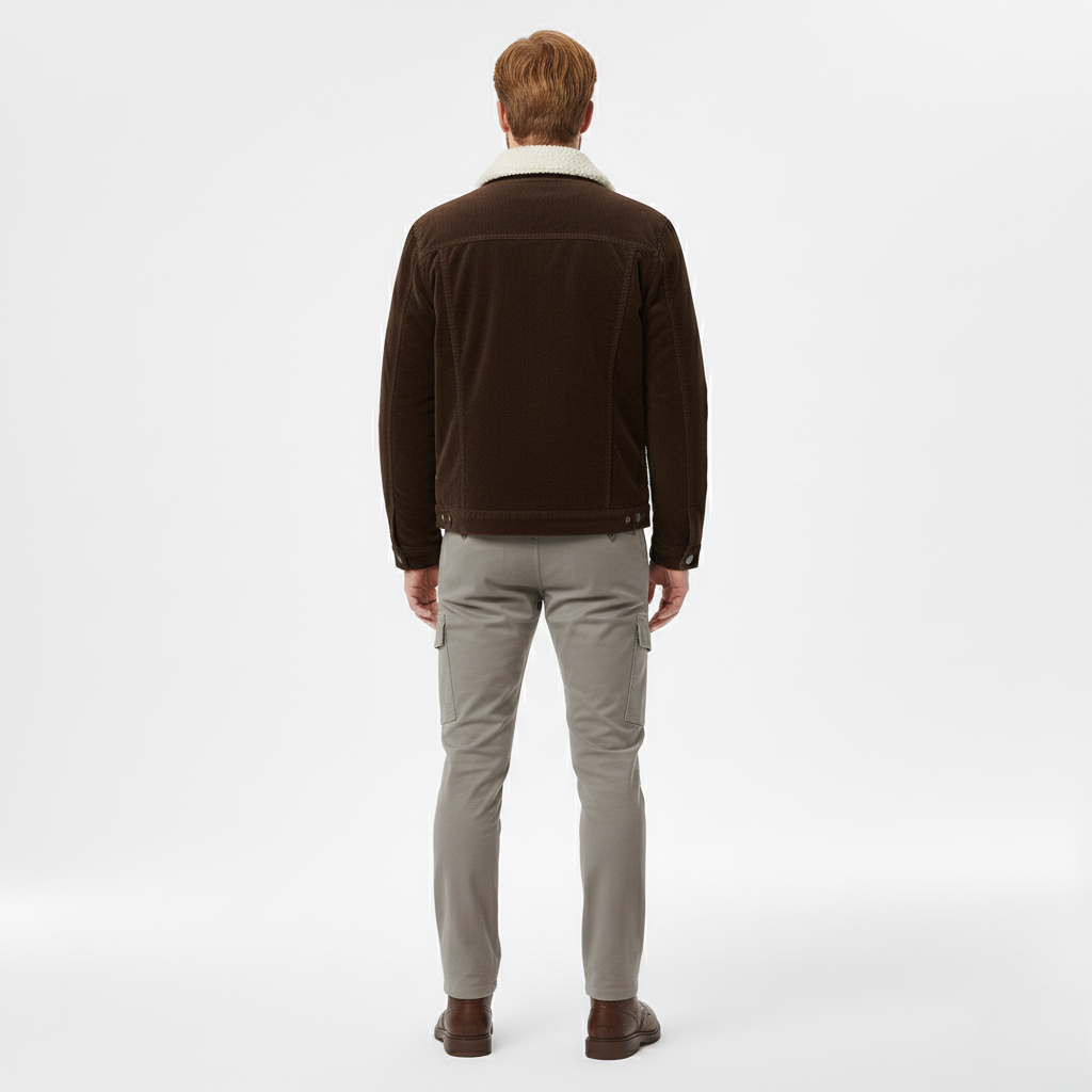 Men's Corduroy Sherpa-Collar Jacket