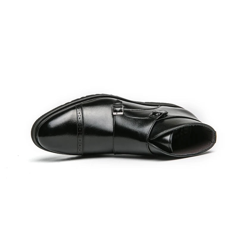 Parker | Faux Leather Double Monk Strap Boots