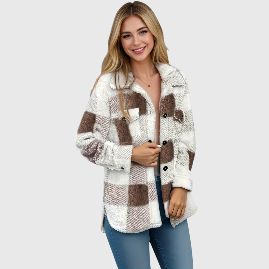 Selina – Stylish Checked Button-Down Jacket