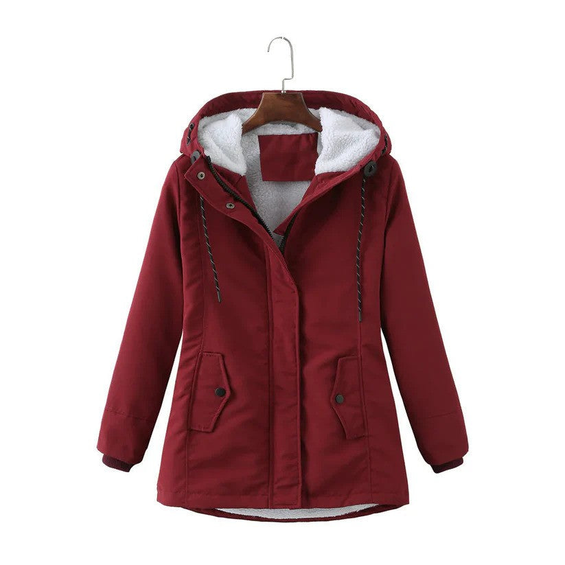 Women's Winter Coat with Warm Lining, Hood & Zip | Ideal for Winter