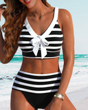 High-Waisted Striped Bikinis