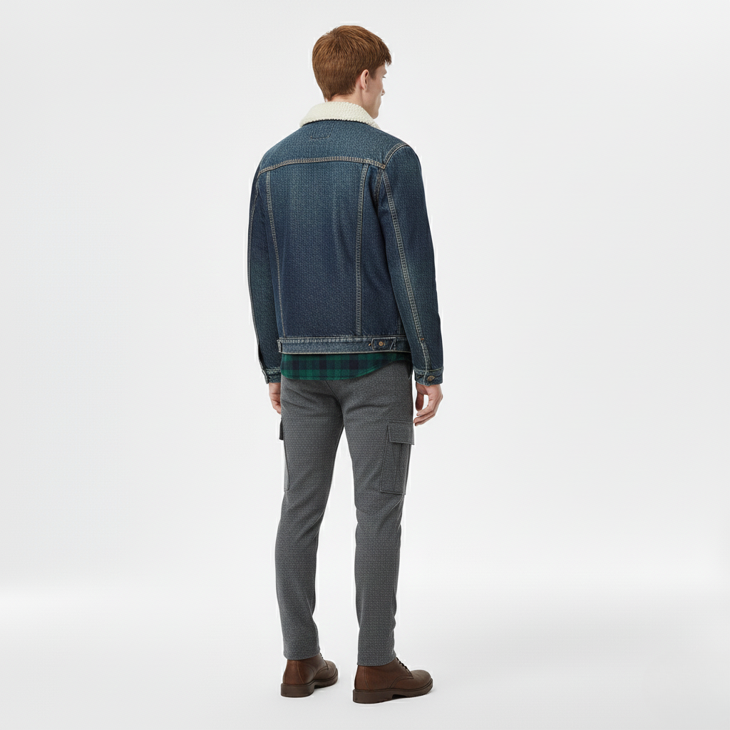 Men's Sherpa-Lined Denim Jacket