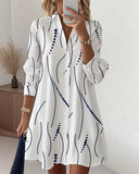 Claudine™ — Elegant Flowing Shirt Dress