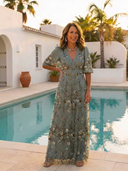 Élodie – Long Floral V-Neck Dress